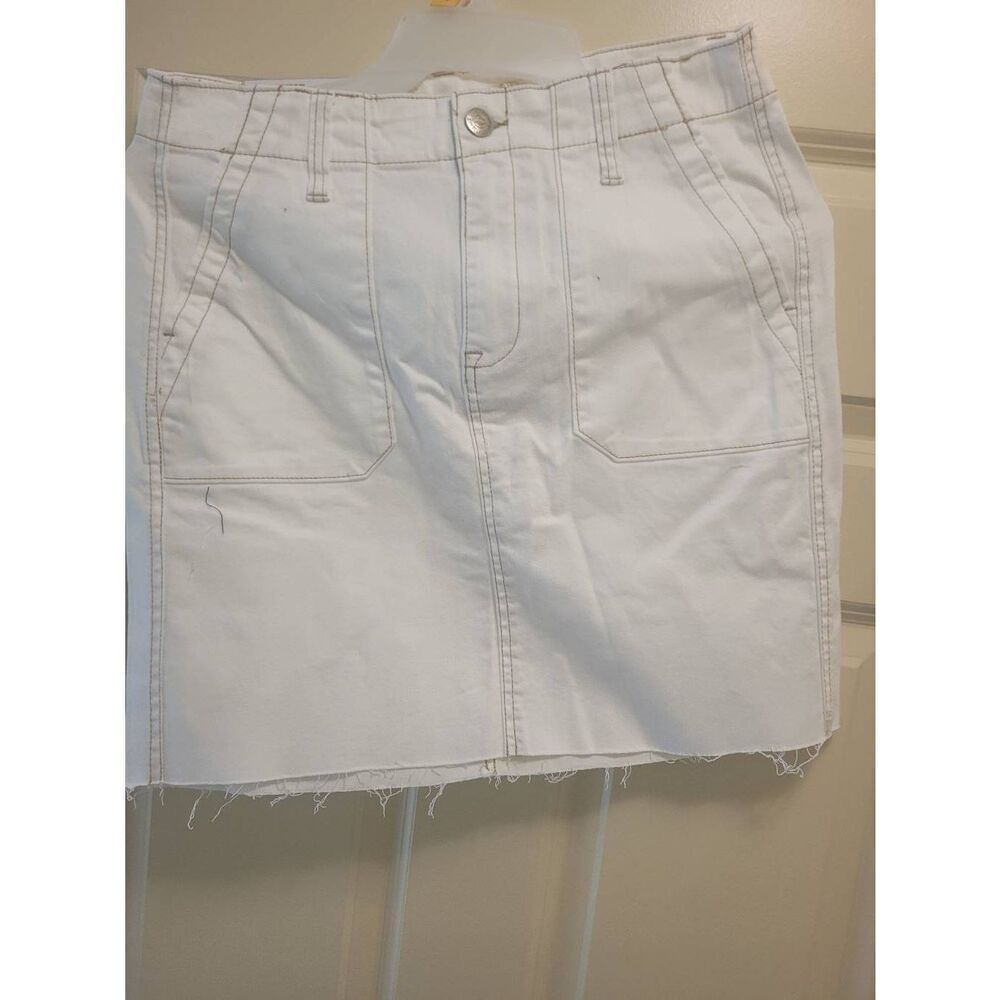 SEVEN7 OFF WHITE STRETCH COTTON TWILL UTILITY SKIRT NWT SOLD SEPARATELY  20"L